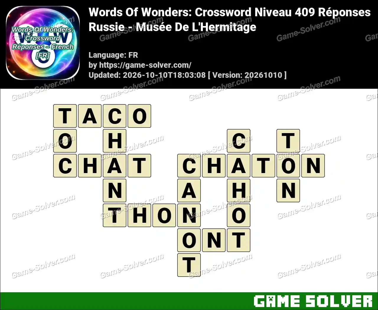 Words Of Wonders: Crossword Niveau 409 Réponses – Russie – Musée De L’Hermitage
